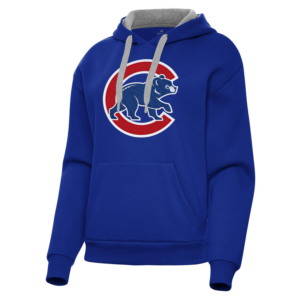 MLB Chicago Cubs Women's Antigua Full Front Victory Pullover Hoodie - Blue