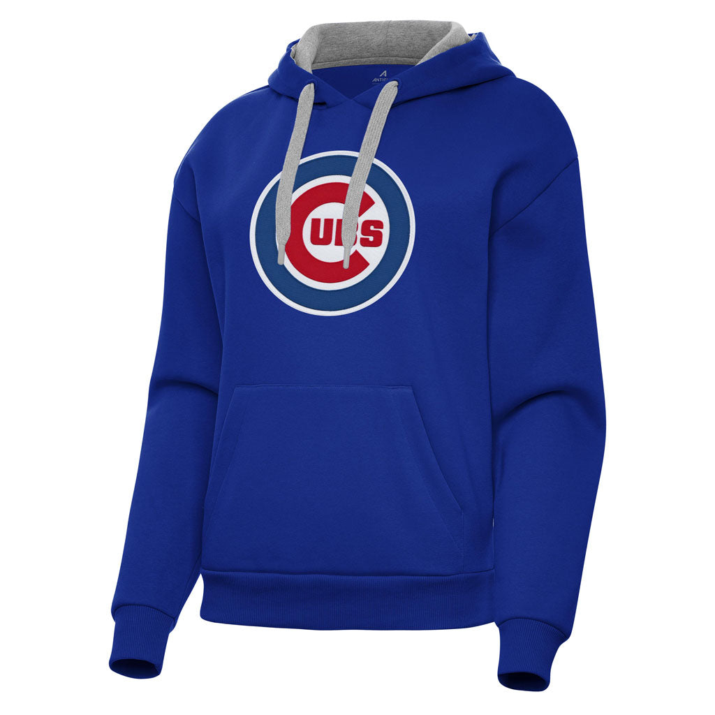 MLB Chicago Cubs Women's Antigua Full Front Victory Pullover Hoodie - Blue