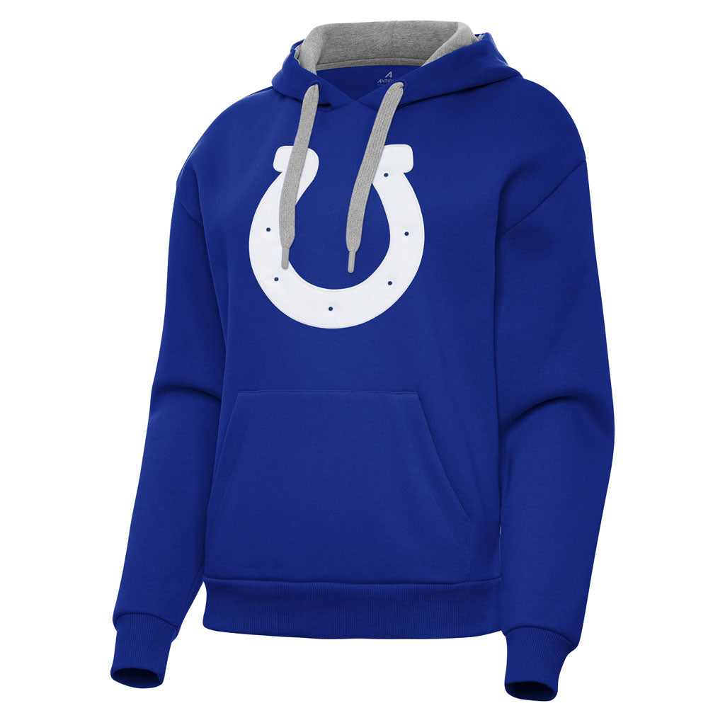 NFL Indianapolis Colts Women's Antigua Full Front Victory Pullover Hoodie - Blue