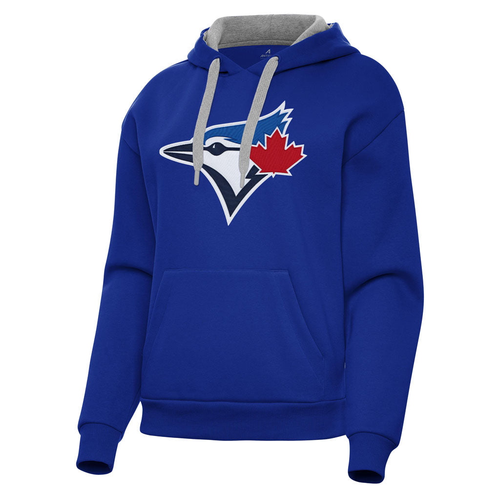 MLB Toronto Blue Jays Women's Antigua Full Front Victory Pullover Hoodie - Blue