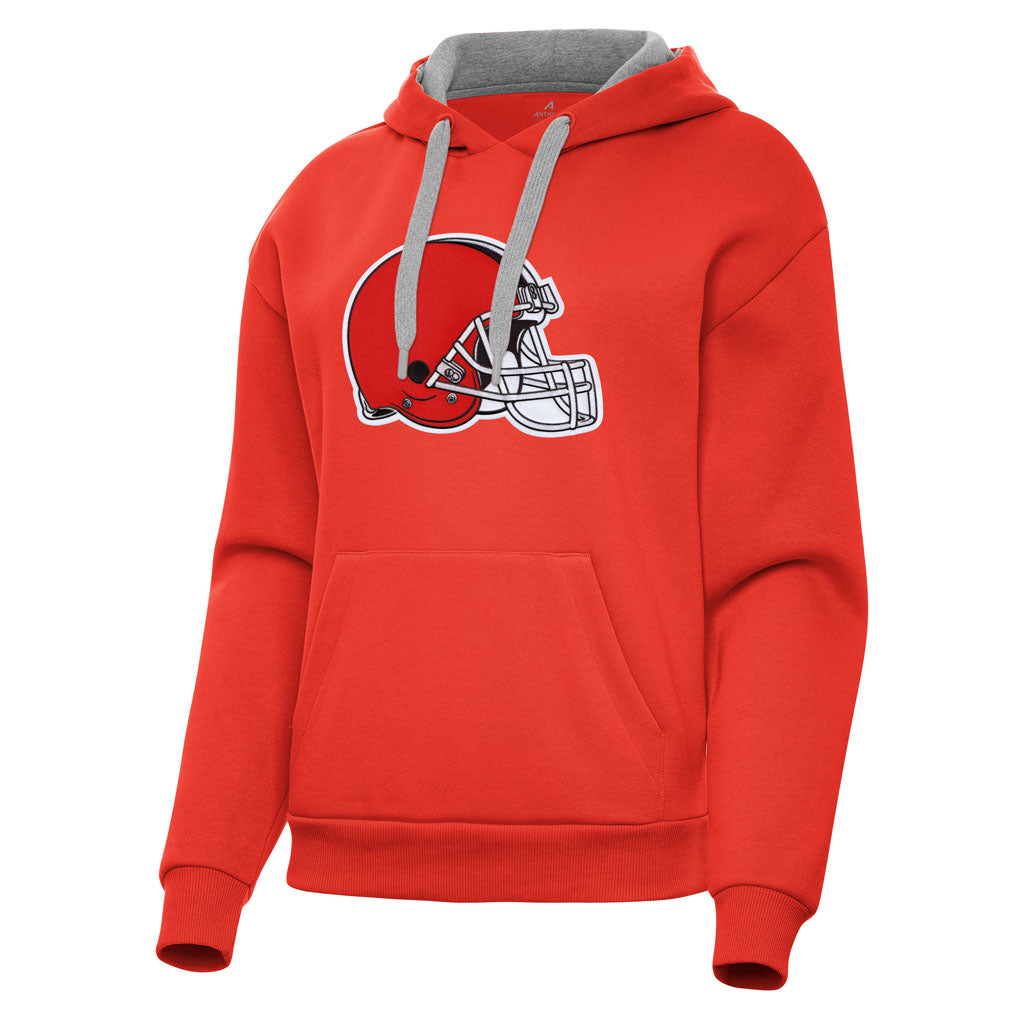 NFL Cleveland Browns Women's Antigua Full Front Victory Pullover Hoodie - Orange