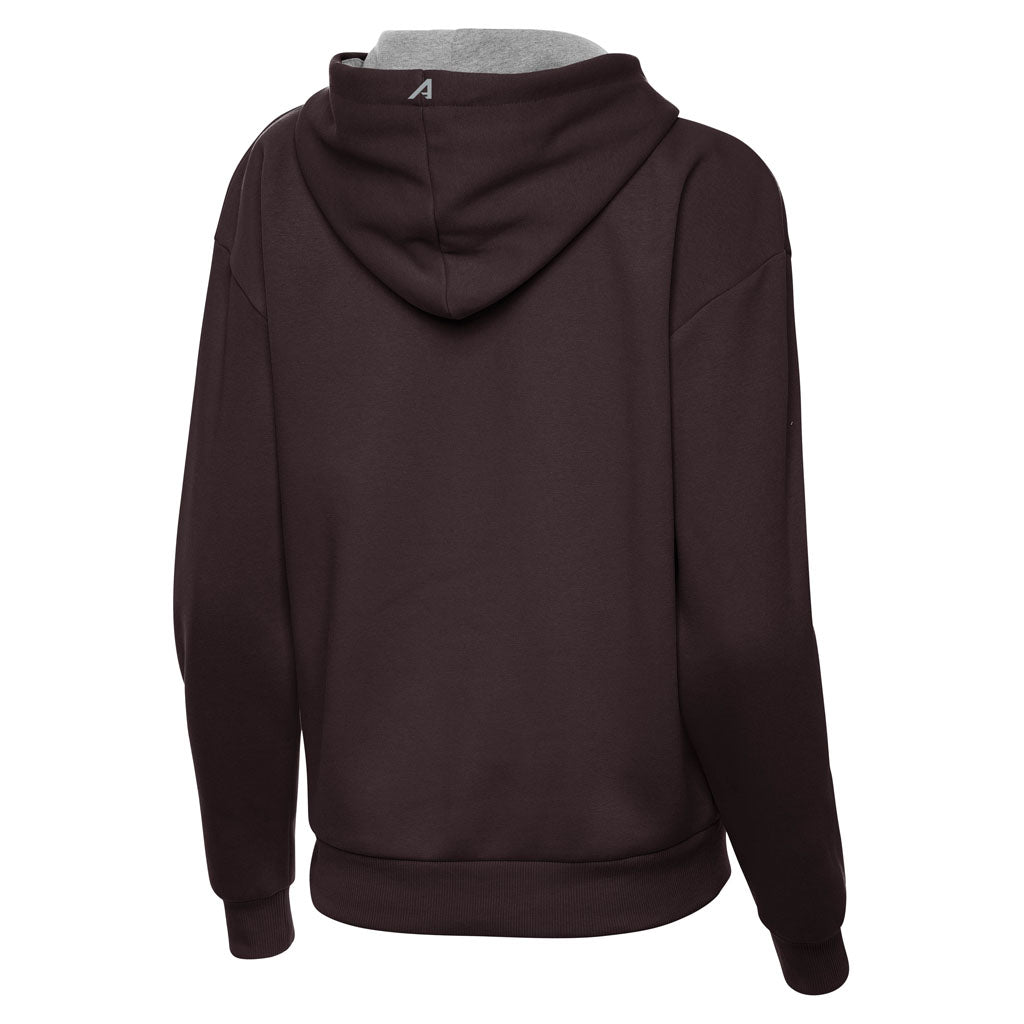 NFL Cleveland Browns Women's Antigua Throwback Victory Pullover Hoodie - Brown