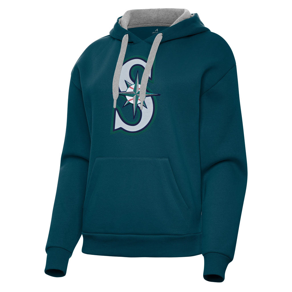 MLB Seattle Mariners Women's Antigua Full Front Victory Pullover Hoodie - Teal