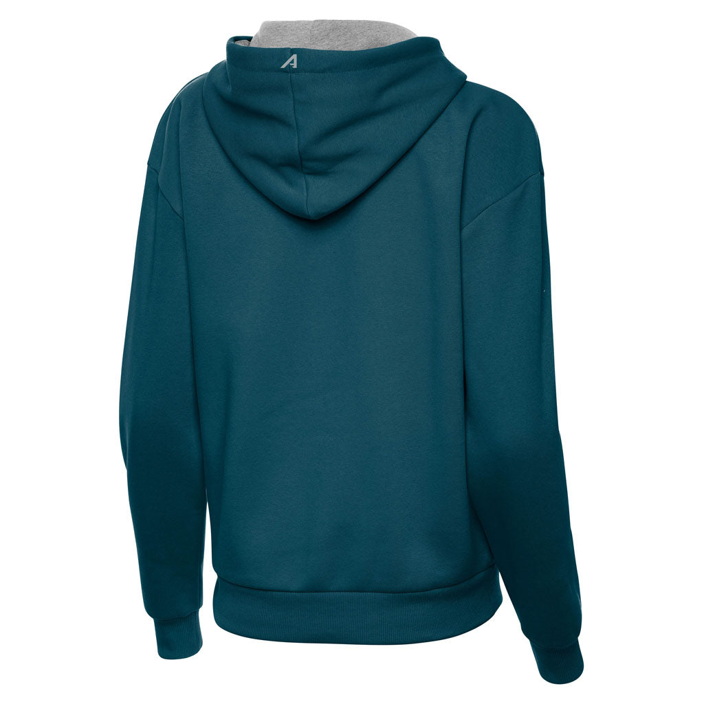 NFL Philadelphia Eagles Women's Antigua Full Front Victory Pullover Hoodie - Teal