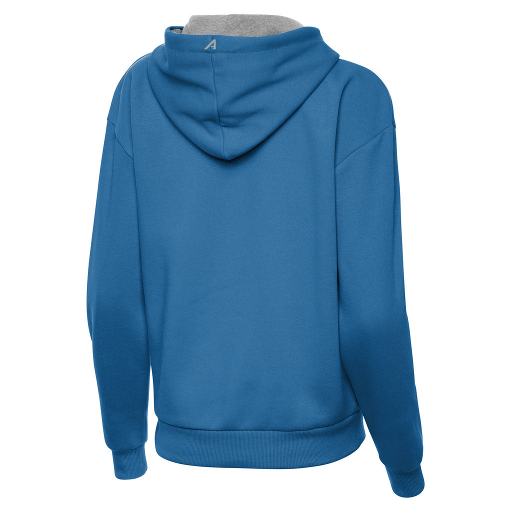NFL Detroit Lions Women's Antigua Full Front Victory Pullover Hoodie - Blue