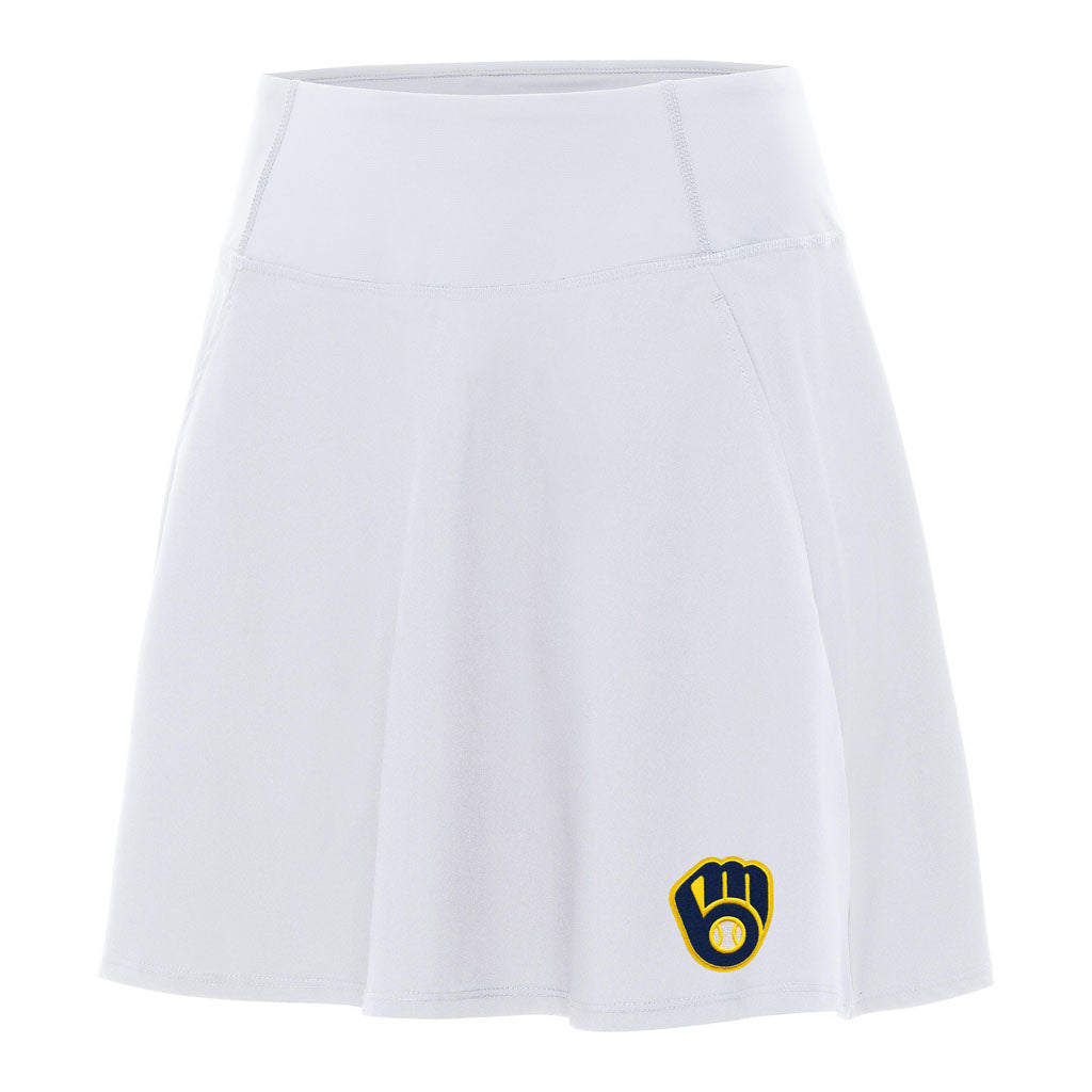 MLB Milwaukee Brewers Women's Antigua Chip Skort - White