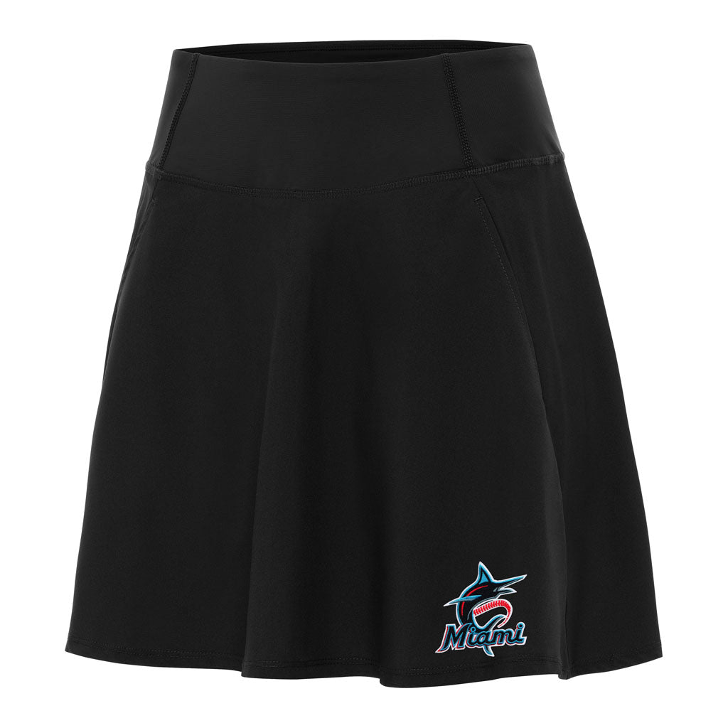 MLB Miami Marlins Women's Antigua Chip Skort - Black