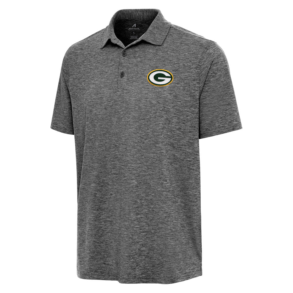 NFL Green Bay Packers Antigua Par 3 Polo - Heather black