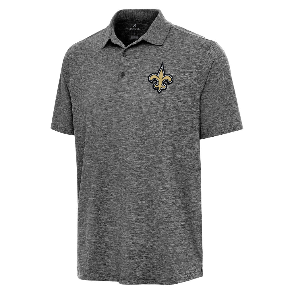 NFL New Orleans Saints Antigua Par 3 Polo - Heather black
