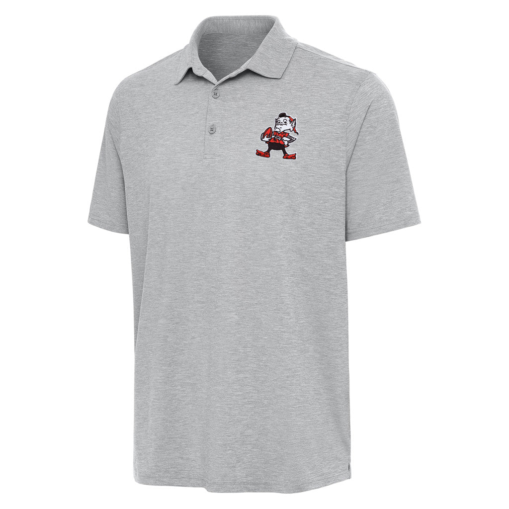 NFL Cleveland Browns Antigua Throwback Par 3 Polo - Gray