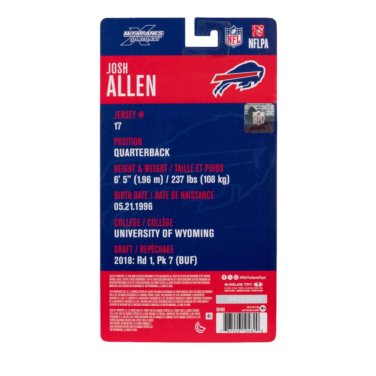 NFL Buffalo Bills Josh Allen McFarlane 6" Action Figure