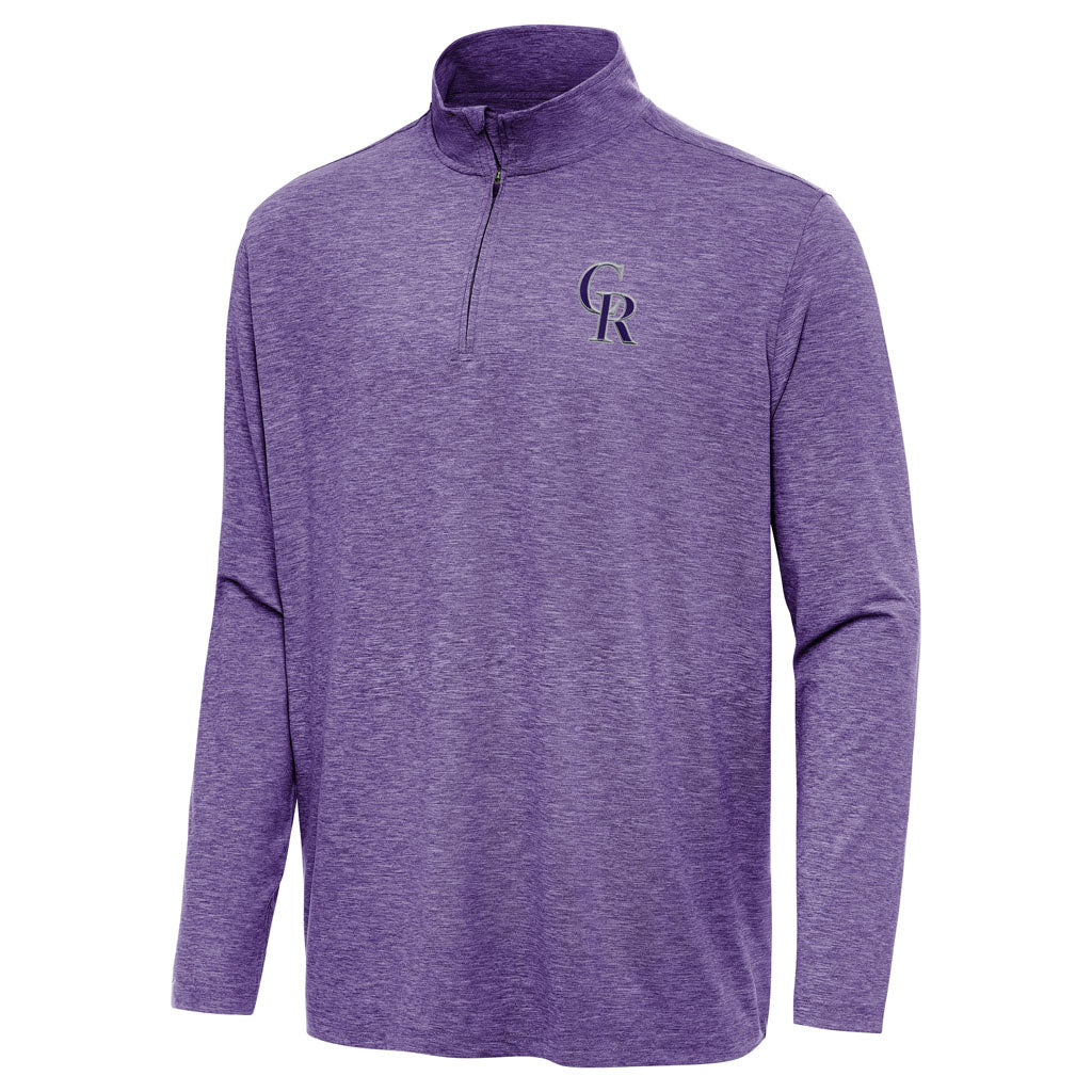 MLB Colorado Rockies Antigua Hunk 1/4 Zip Pullover Jacket - Purple