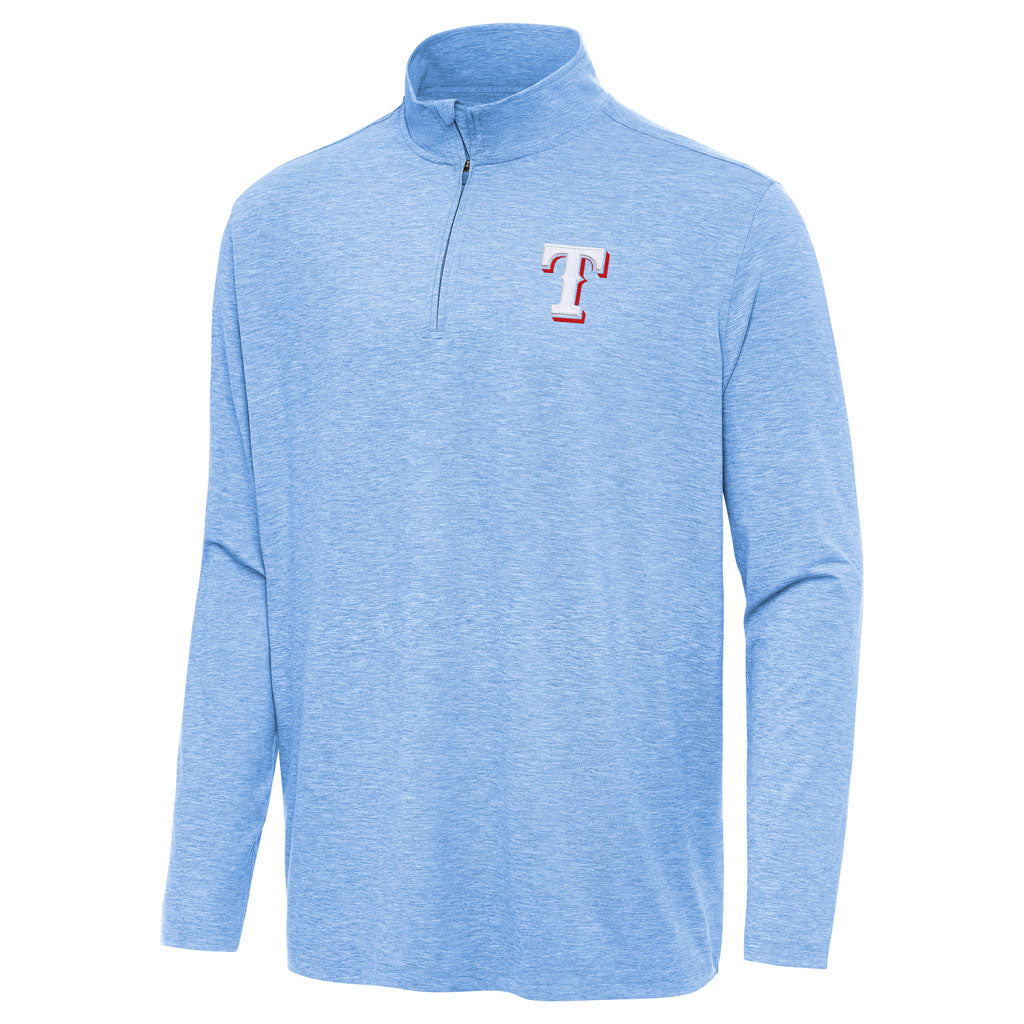 MLB Texas Rangers Antigua Hunk 1/4 Zip Pullover Jacket - Blue
