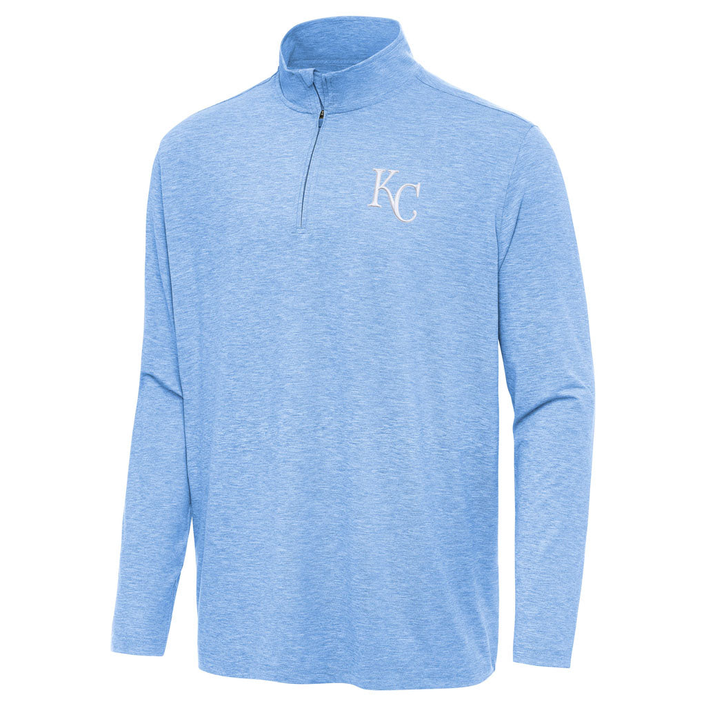 MLB Kansas City Royals Antigua Hunk 1/4 Zip Pullover Jacket - Blue