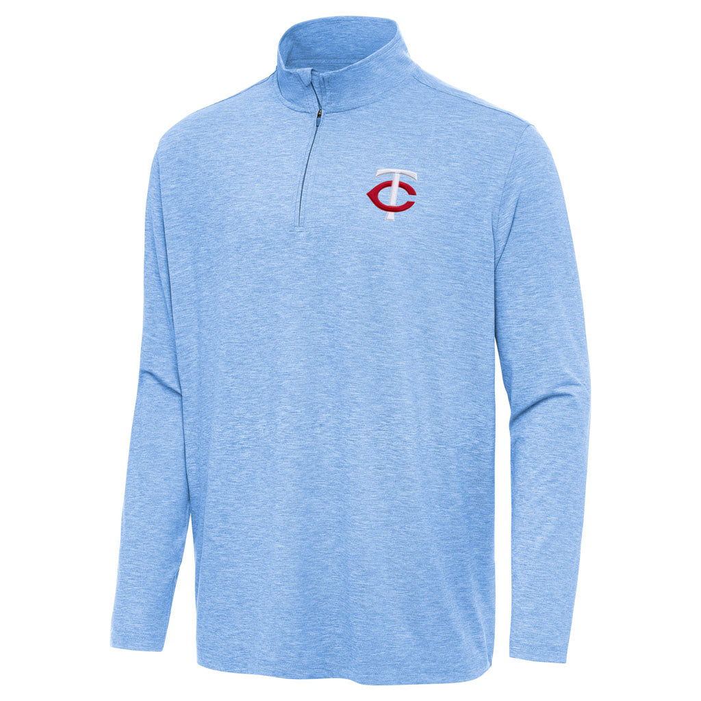 MLB Minnesota Twins Antigua Hunk 1/4 Zip Pullover Jacket - Blue