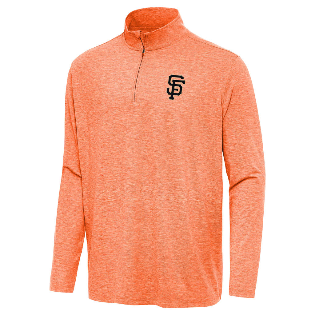 MLB San Francisco Giants Antigua Hunk 1/4 Zip Pullover Jacket - Orange