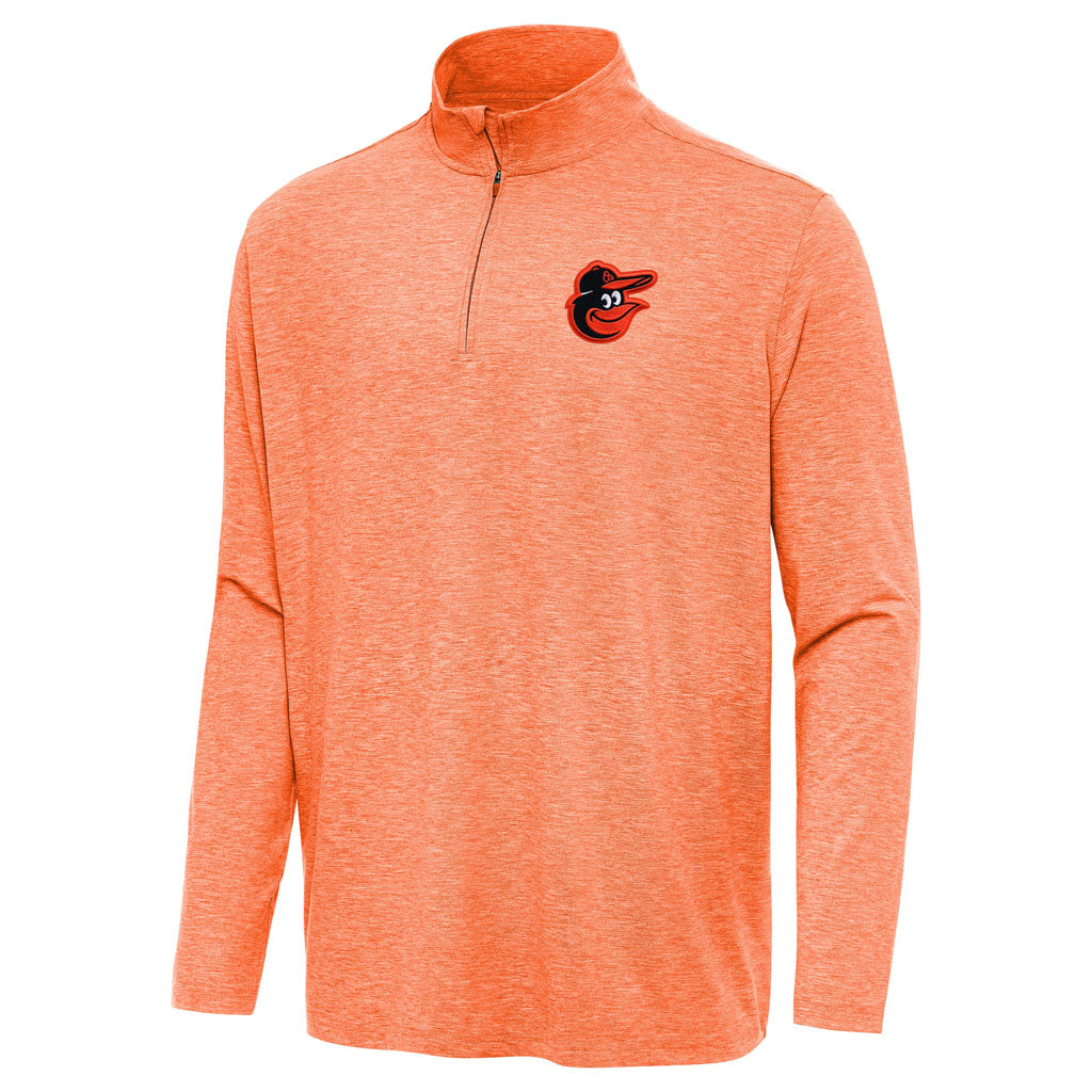MLB Baltimore Orioles Antigua Hunk 1/4 Zip Pullover Jacket - Orange