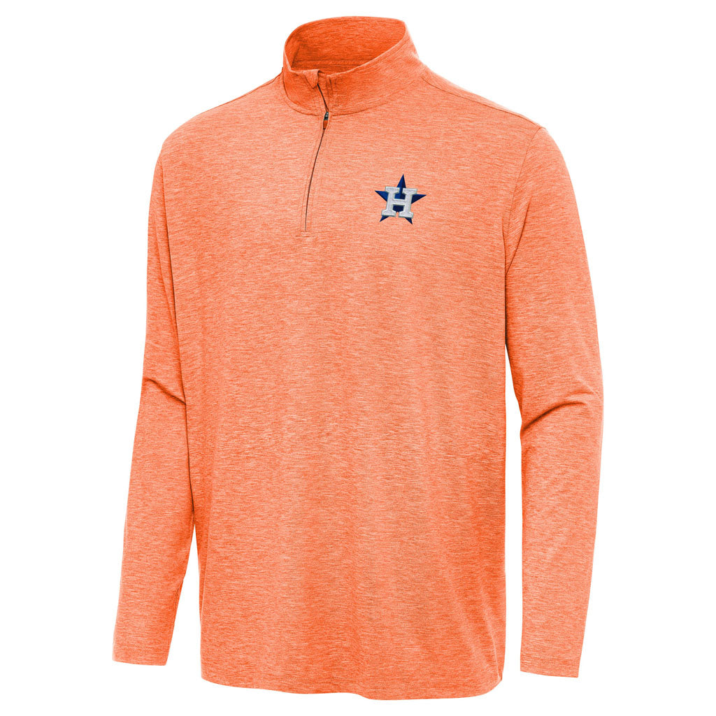 MLB Houston Astros Antigua Hunk 1/4 Zip Pullover Jacket - Orange