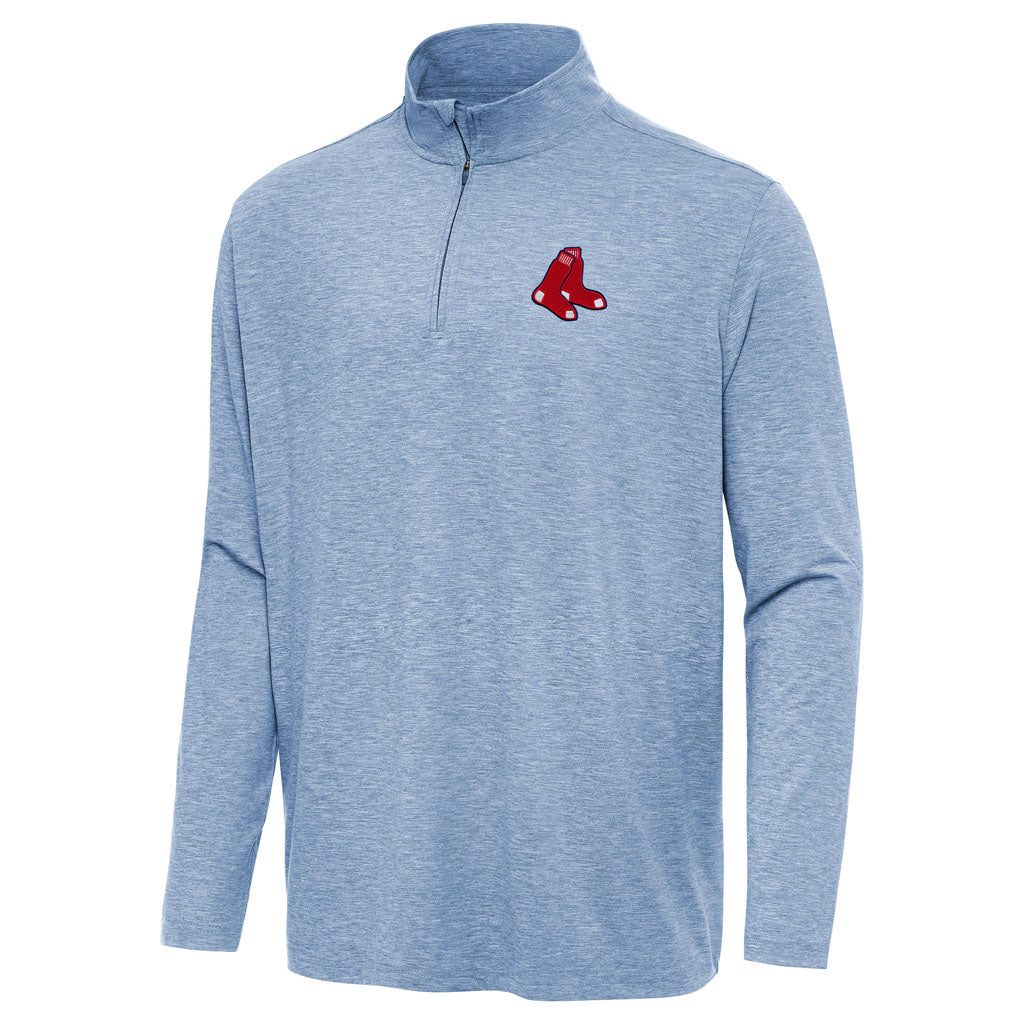 MLB Boston Red Sox Antigua Hunk 1/4 Zip Pullover Jacket - Light blue