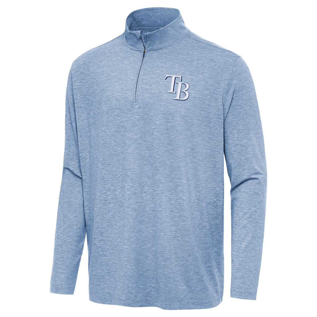 MLB Tampa Bay Rays Antigua Hunk 1/4 Zip Pullover Jacket - Light blue