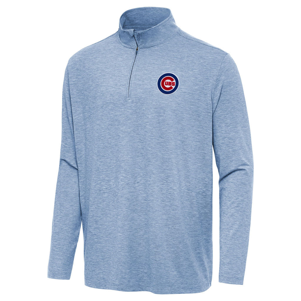 MLB Chicago Cubs Antigua Hunk 1/4 Zip Pullover Jacket - Light blue