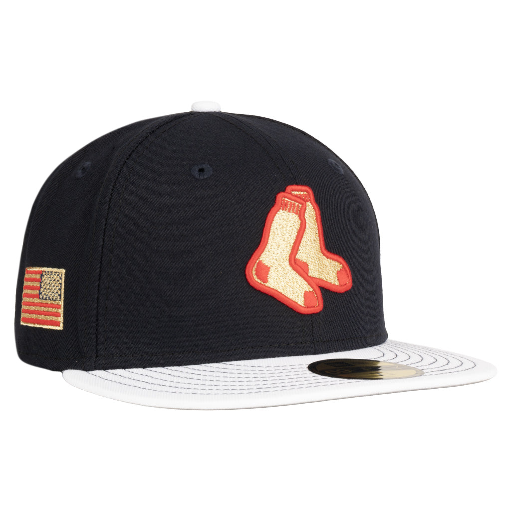MLB Boston Red Sox New Era Gold Medal 59FIFTY Fitted Hat - Navy