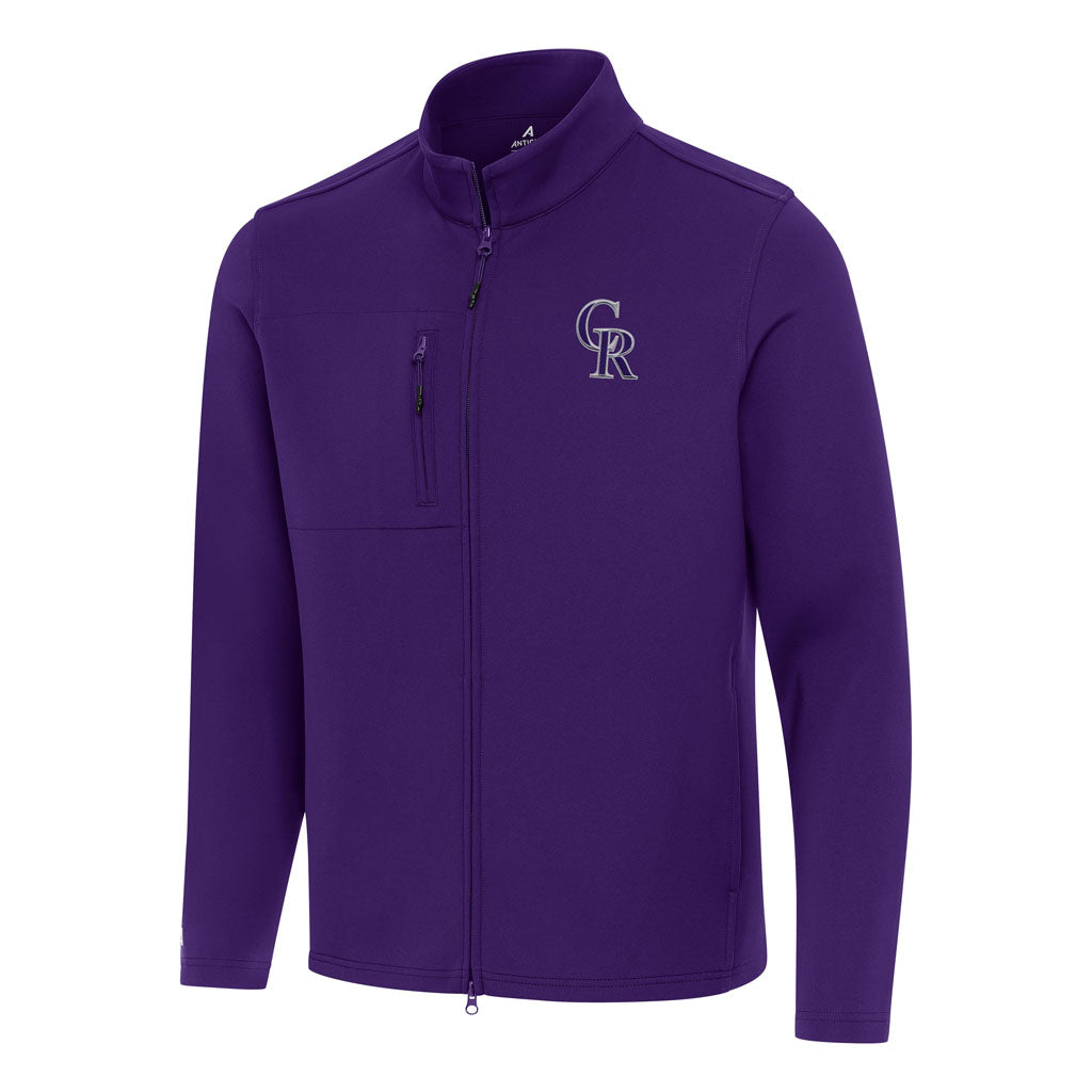 MLB Colorado Rockies Antigua Objection DBP Full Zip Jacket - Purple