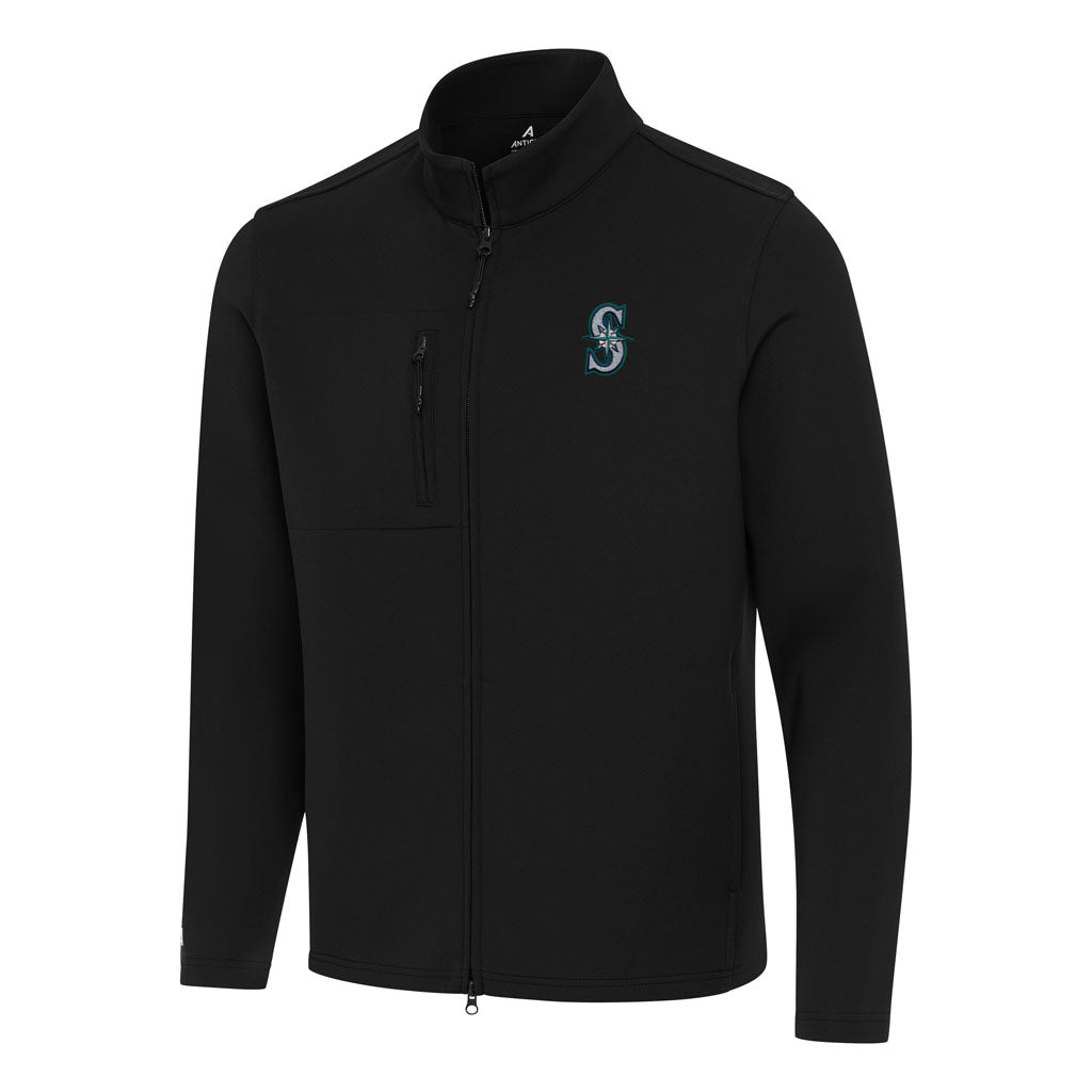 MLB Seattle Mariners Antigua Objection DBP Full Zip Jacket - Black