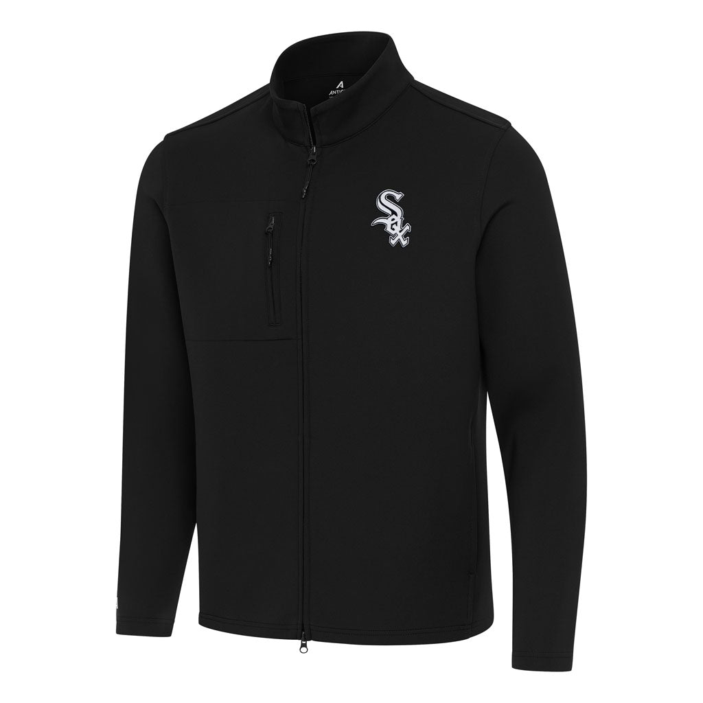 MLB Chicago White Sox Antigua Objection DBP Full Zip Jacket - Black