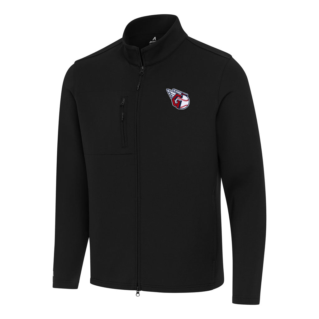 MLB Cleveland Guardians Antigua Objection DBP Full Zip Jacket - Black