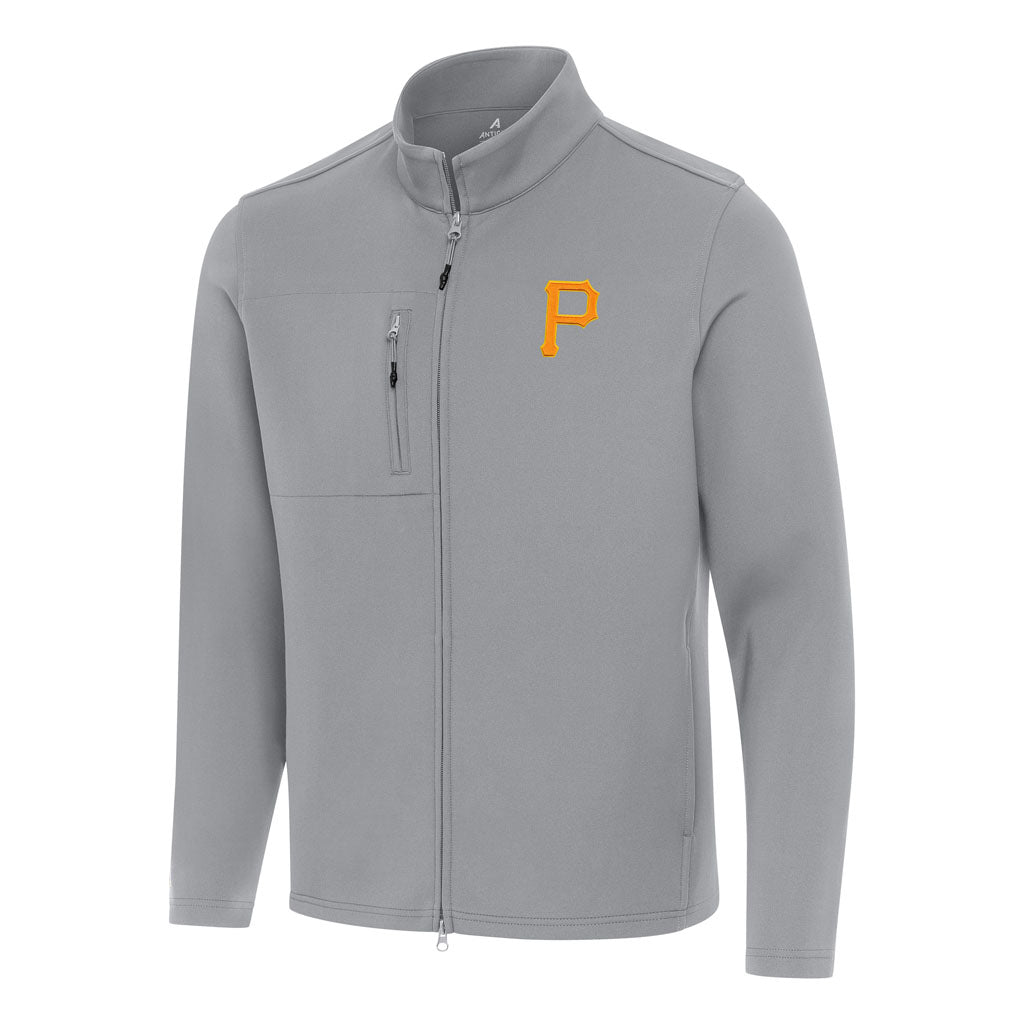 MLB Pittsburgh Pirates Antigua Objection DBP Full Zip Jacket - Gray