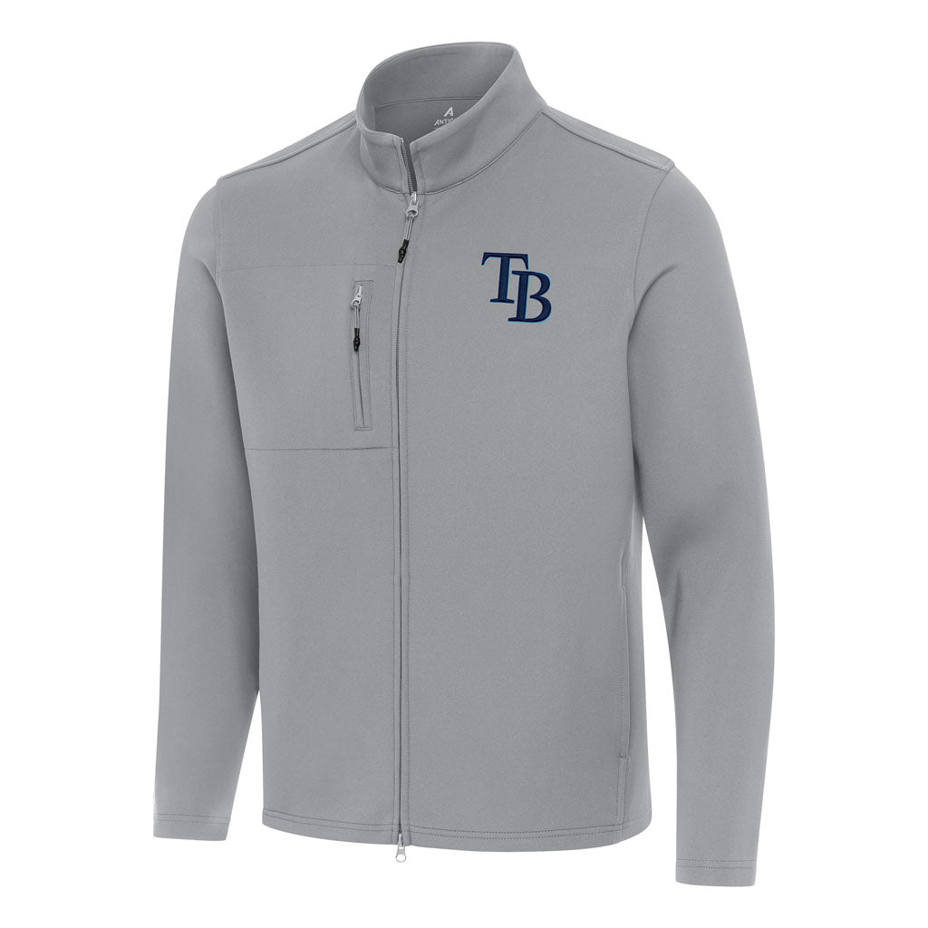 MLB Tampa Bay Rays Antigua Objection DBP Full Zip Jacket - Gray