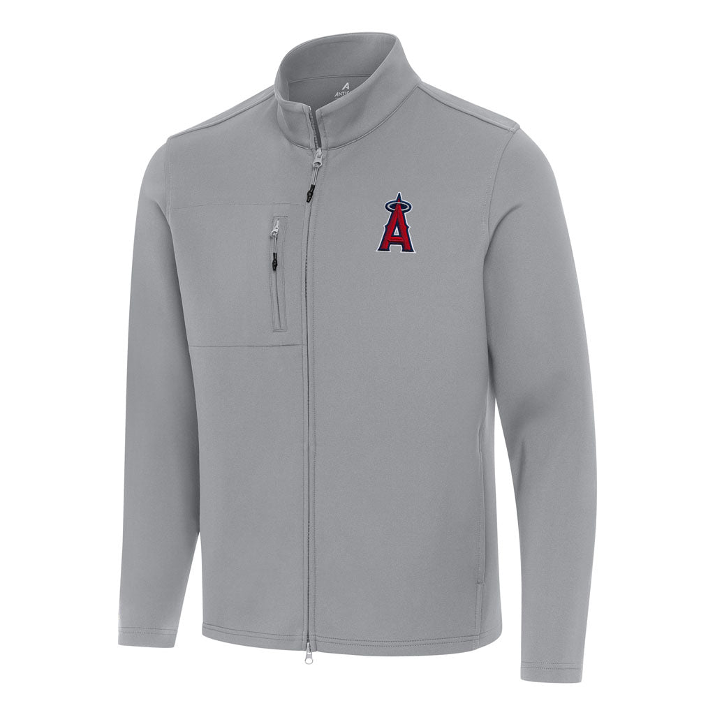 MLB Los Angeles Angels Antigua Objection DBP Full Zip Jacket - Gray