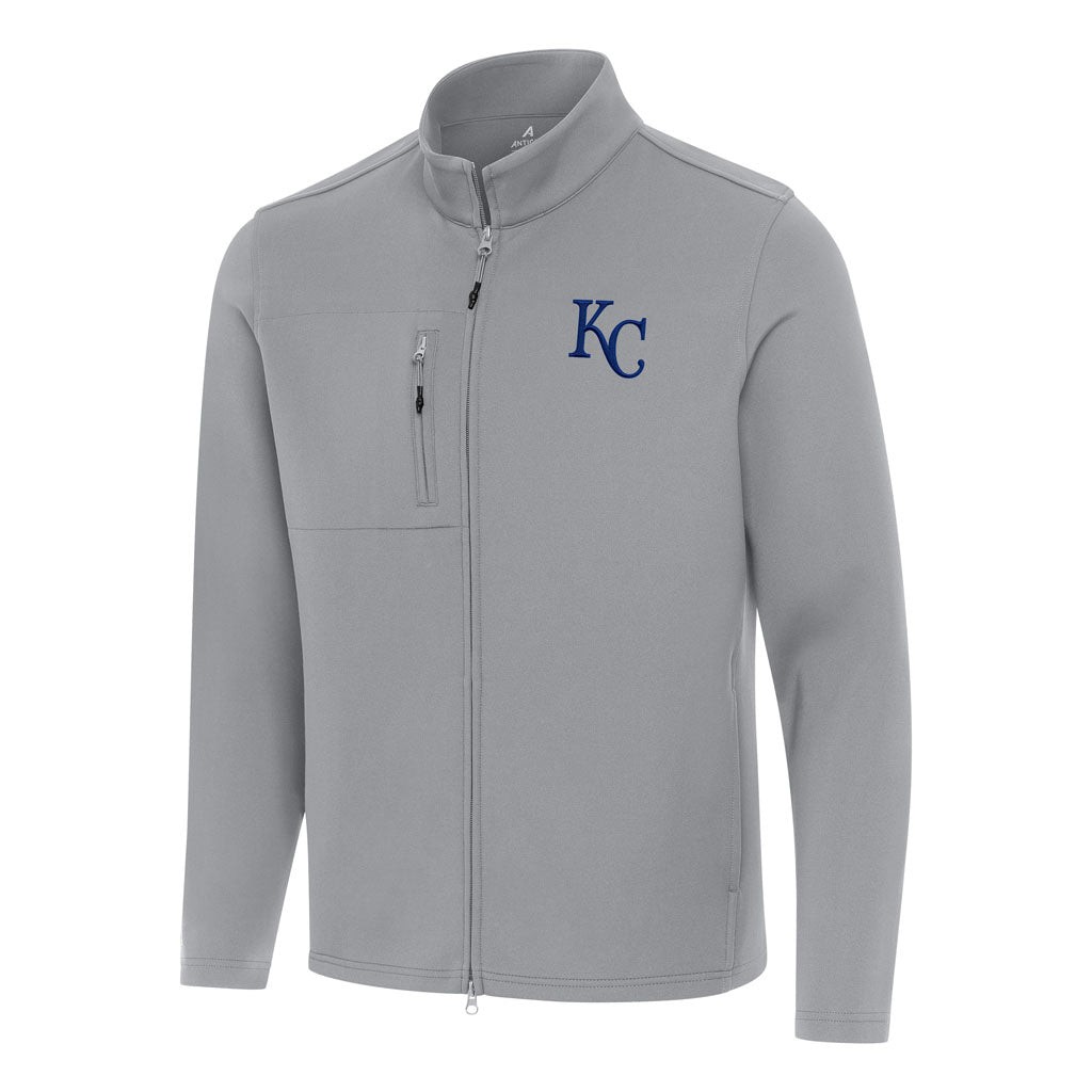 MLB Kansas City Royals Antigua Objection DBP Full Zip Jacket - Gray