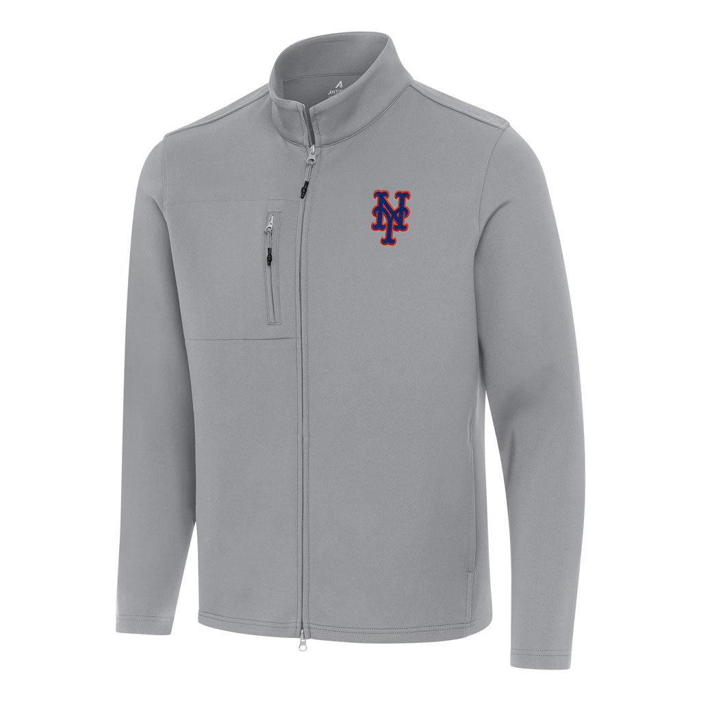 MLB New York Mets Antigua Objection DBP Full Zip Jacket - Gray