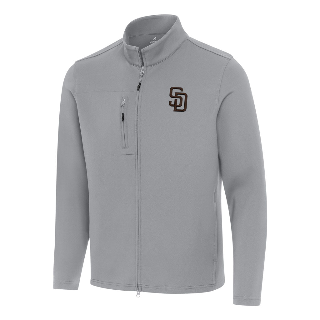 MLB San Diego Padres Antigua Objection DBP Full Zip Jacket - Gray