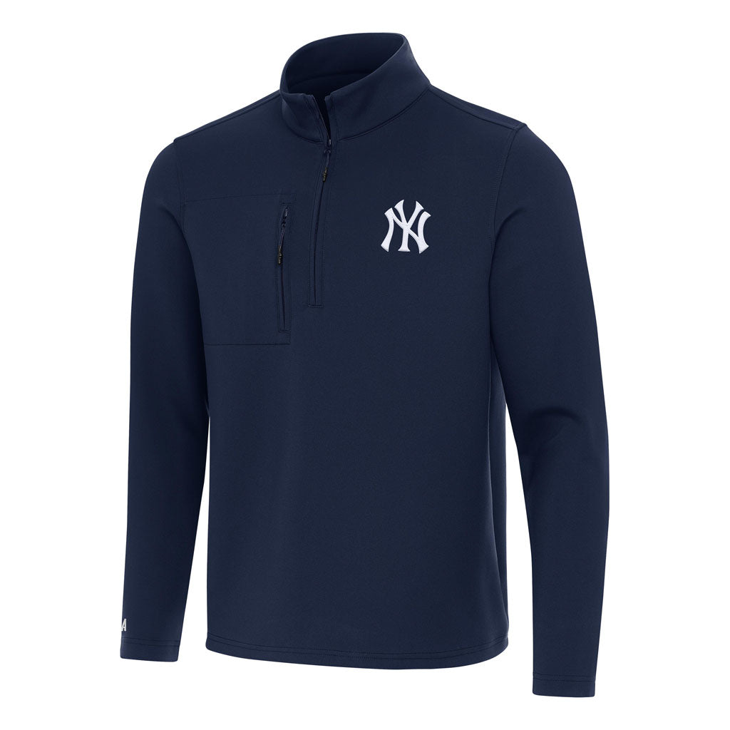 MLB New York Yankees Antigua Insider 1/4 Zip Pullover Jacket - Navy