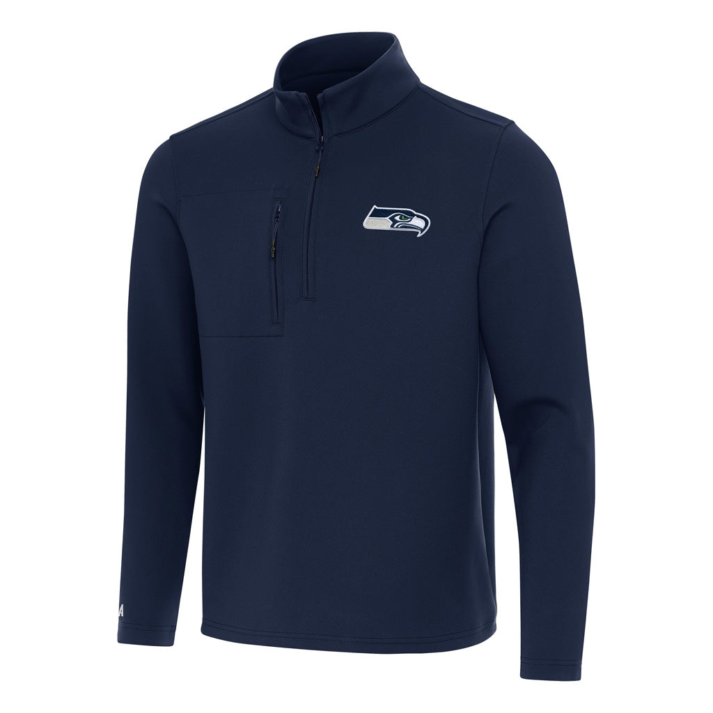 NFL Seattle Seahawks Antigua Insider 1/4 Zip Pullover Jacket - Navy
