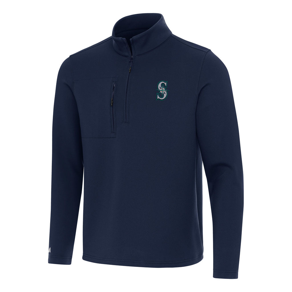 MLB Seattle Mariners Antigua Insider 1/4 Zip Pullover Jacket - Navy