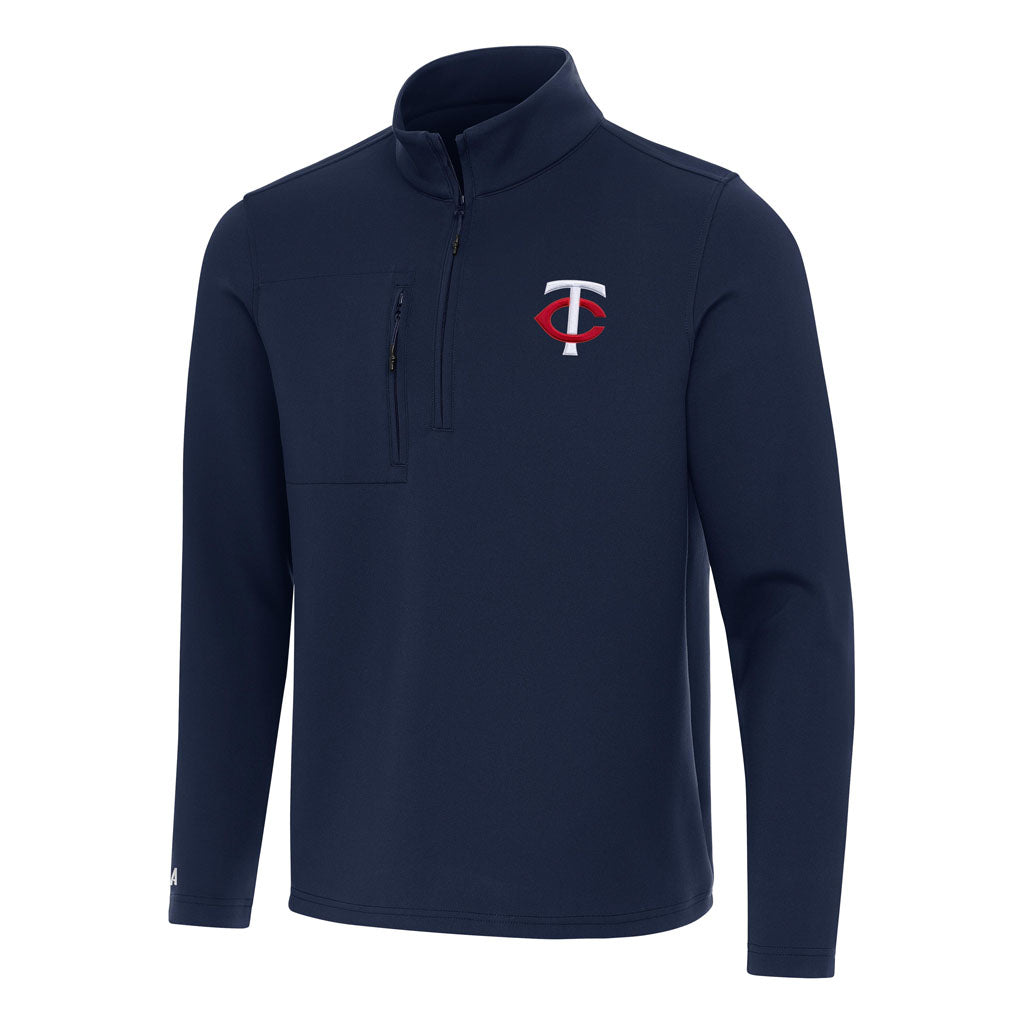 MLB Minnesota Twins Antigua Insider 1/4 Zip Pullover Jacket - Navy