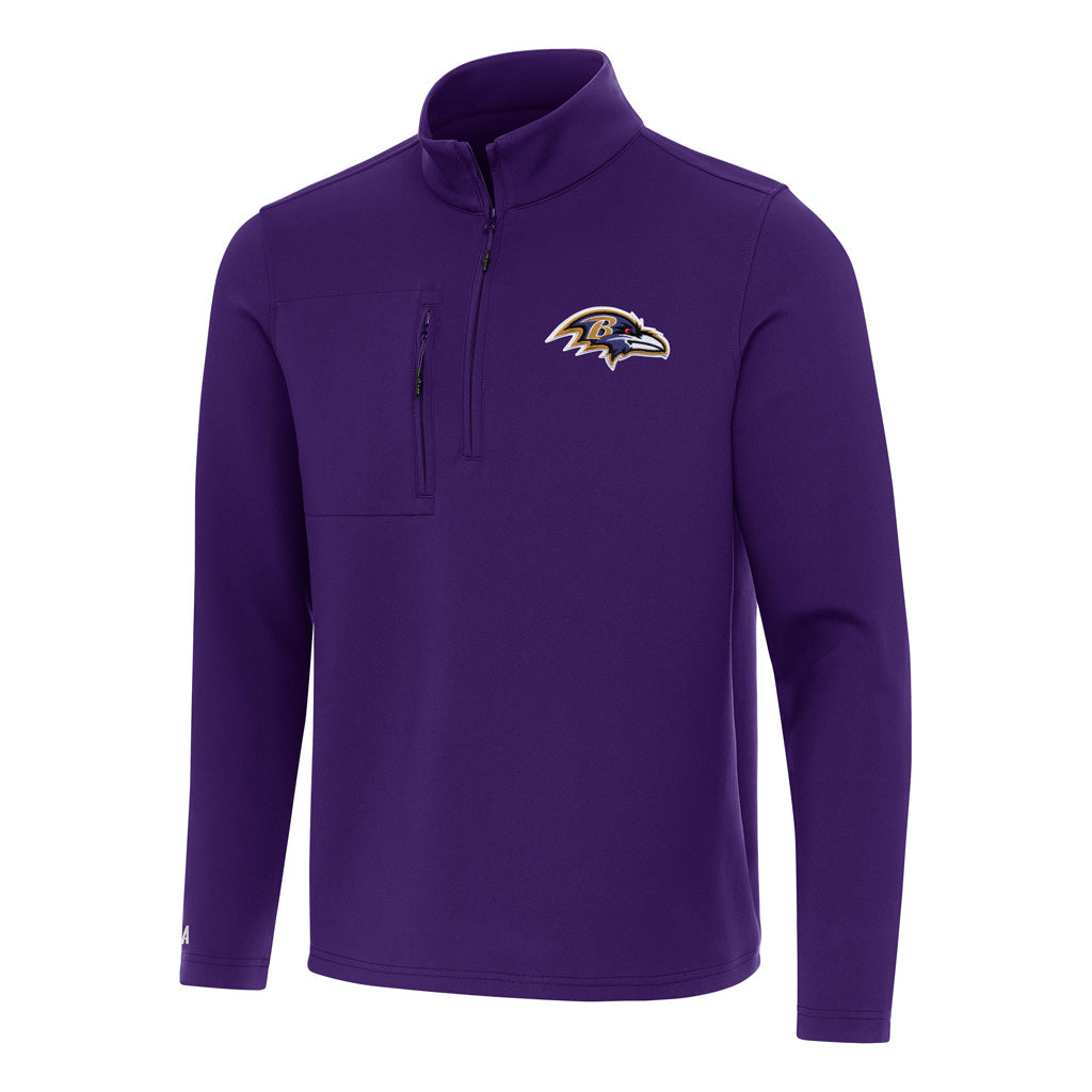 NFL Baltimore Ravens Antigua Insider 1/4 Zip Pullover Jacket - Purple
