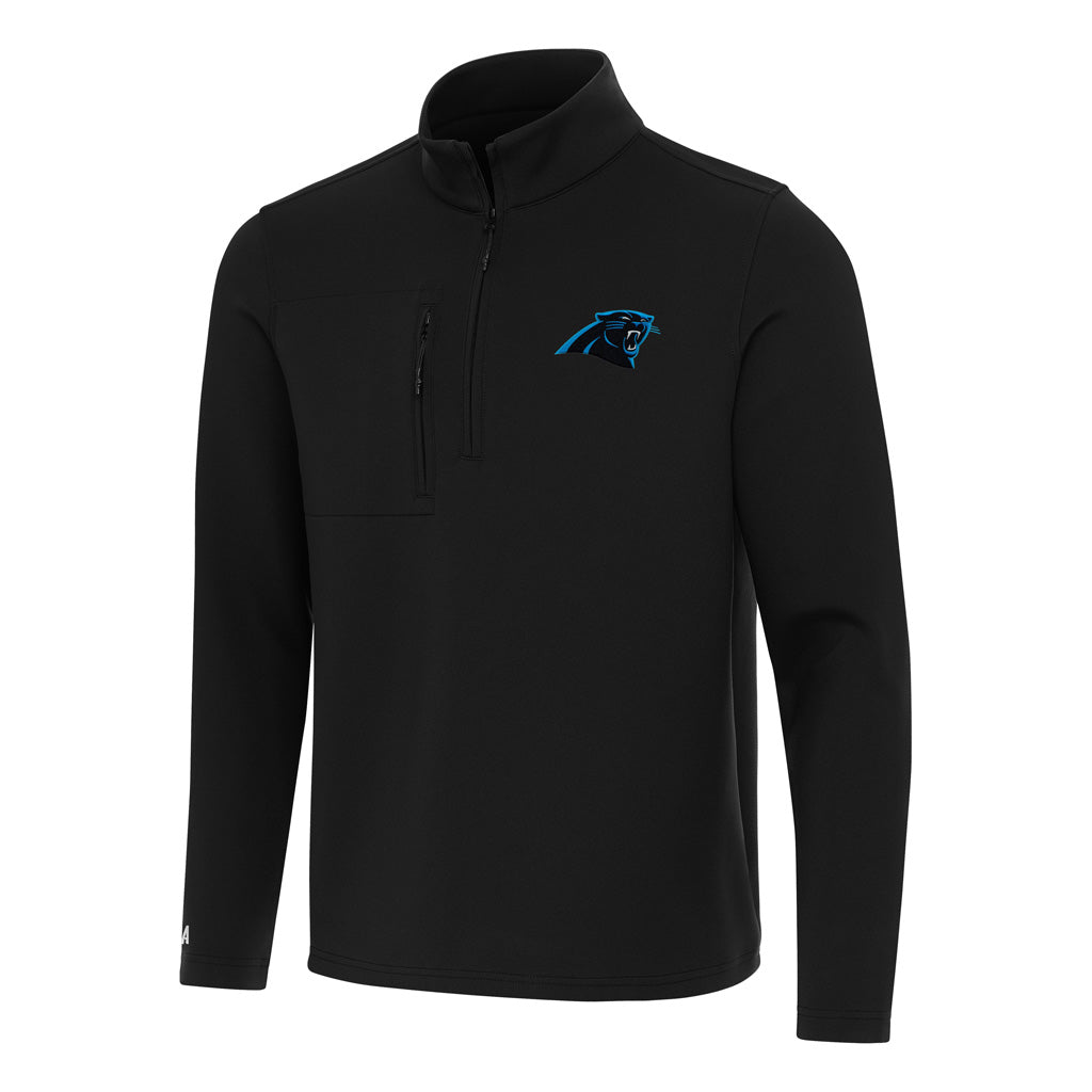 NFL Carolina Panthers Antigua Insider 1/4 Zip Pullover Jacket - Black