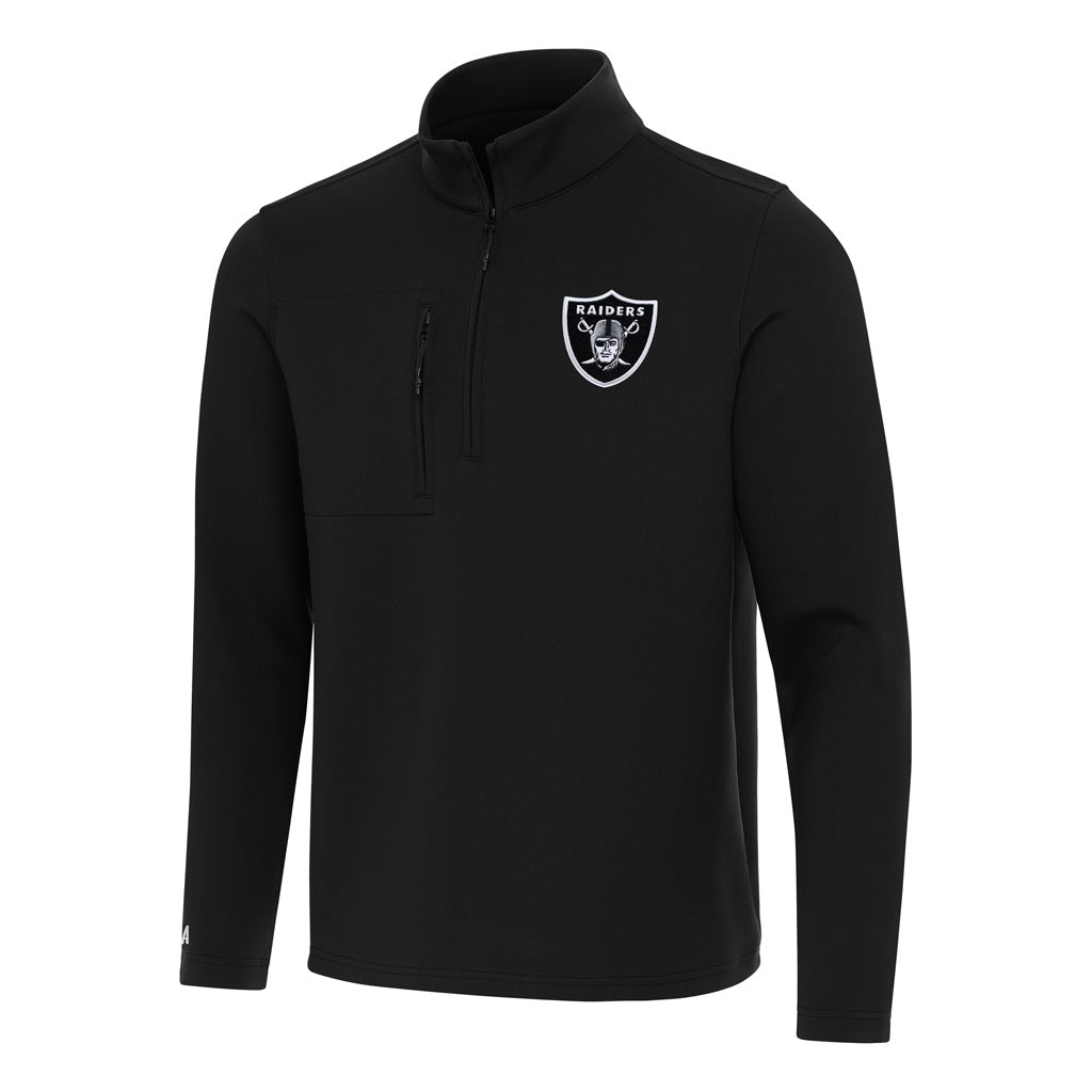 NFL Las Vegas Raiders Antigua Insider 1/4 Zip Pullover Jacket - Black