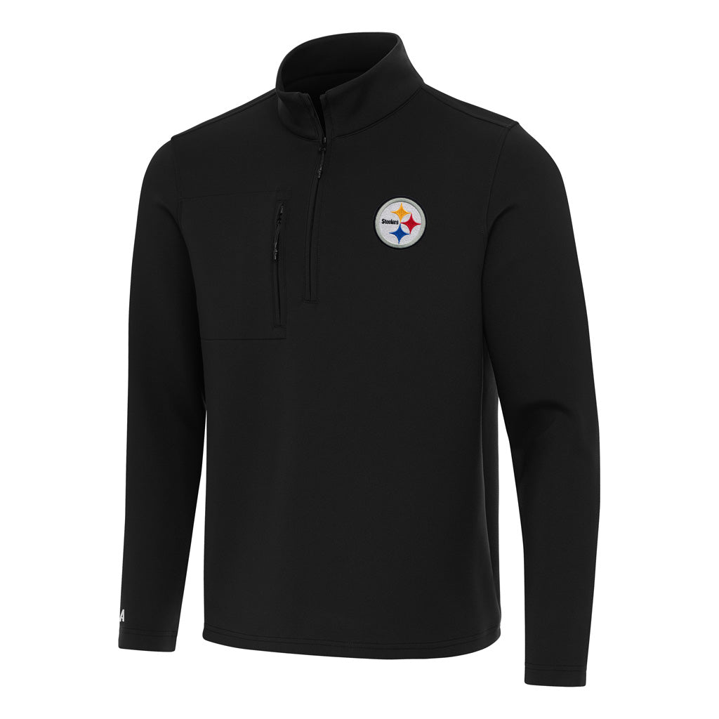 NFL Pittsburgh Steelers Antigua Insider 1/4 Zip Pullover Jacket - Black
