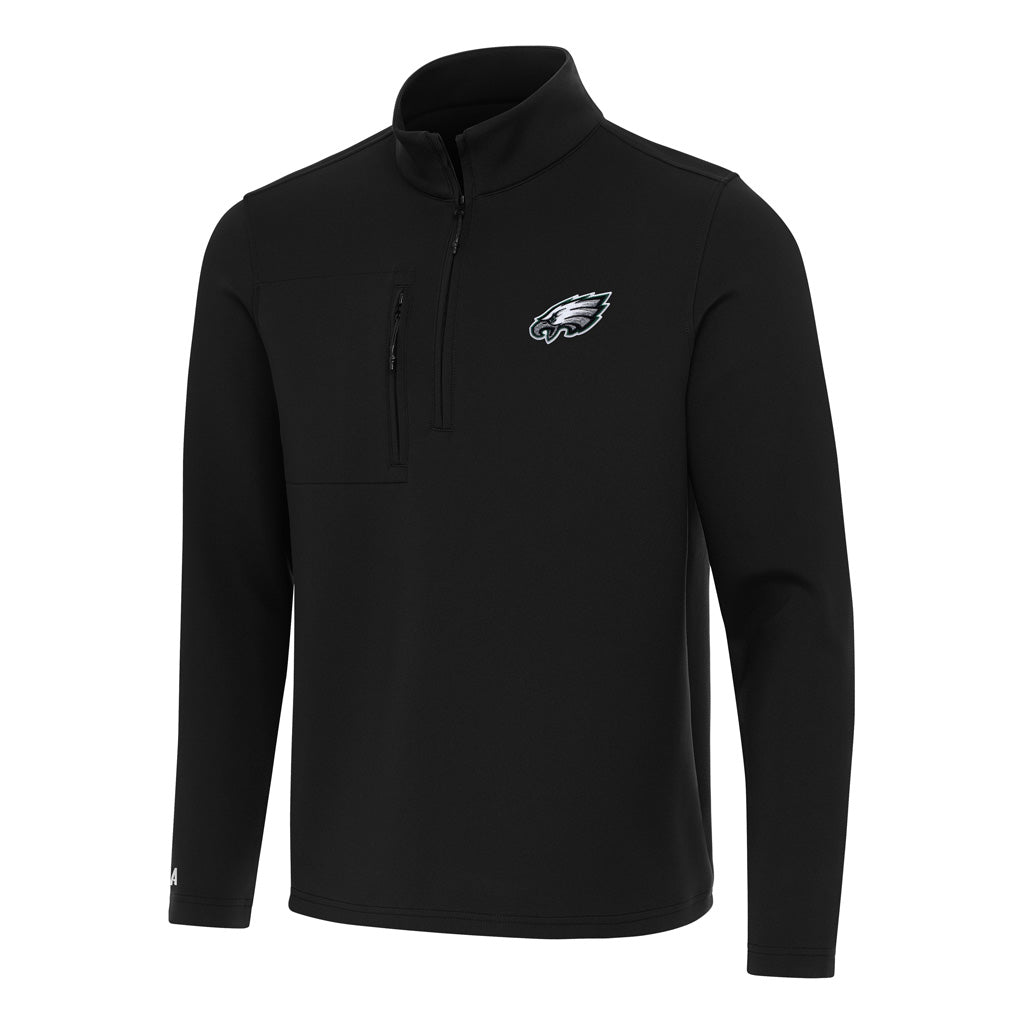 NFL Philadelphia Eagles Antigua Insider 1/4 Zip Pullover Jacket - Black
