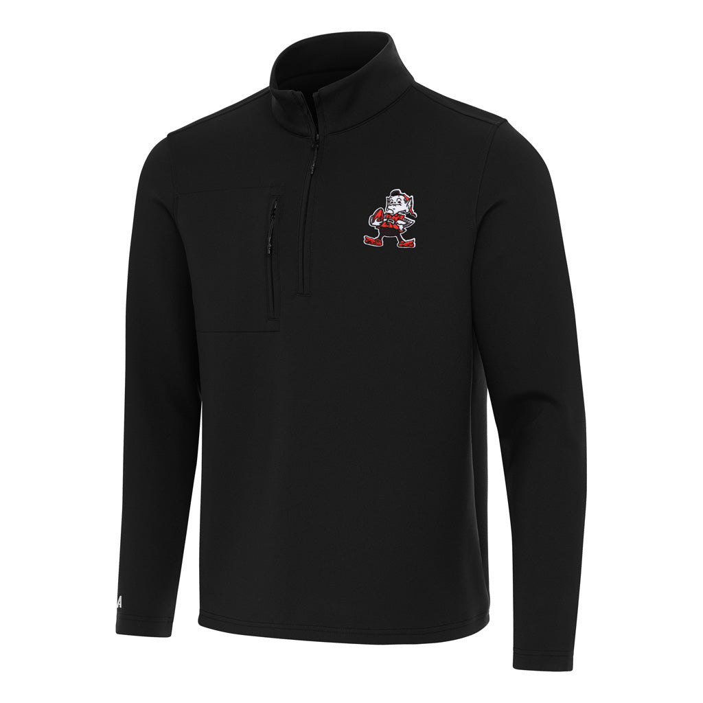 NFL Cleveland Browns Antigua Insider 1/4 Zip Pullover Jacket - Black