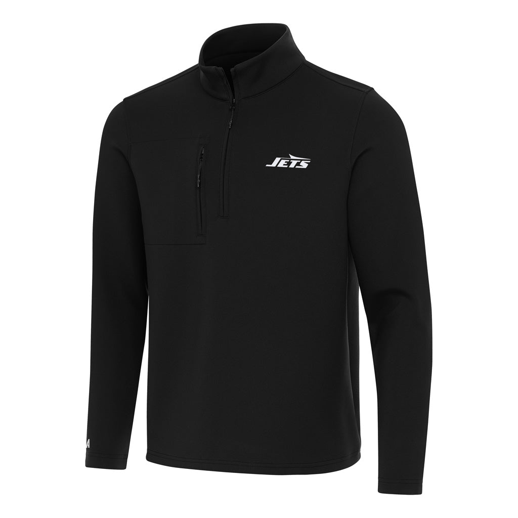 NFL New York Jets Antigua Insider 1/4 Zip Pullover Jacket - Black