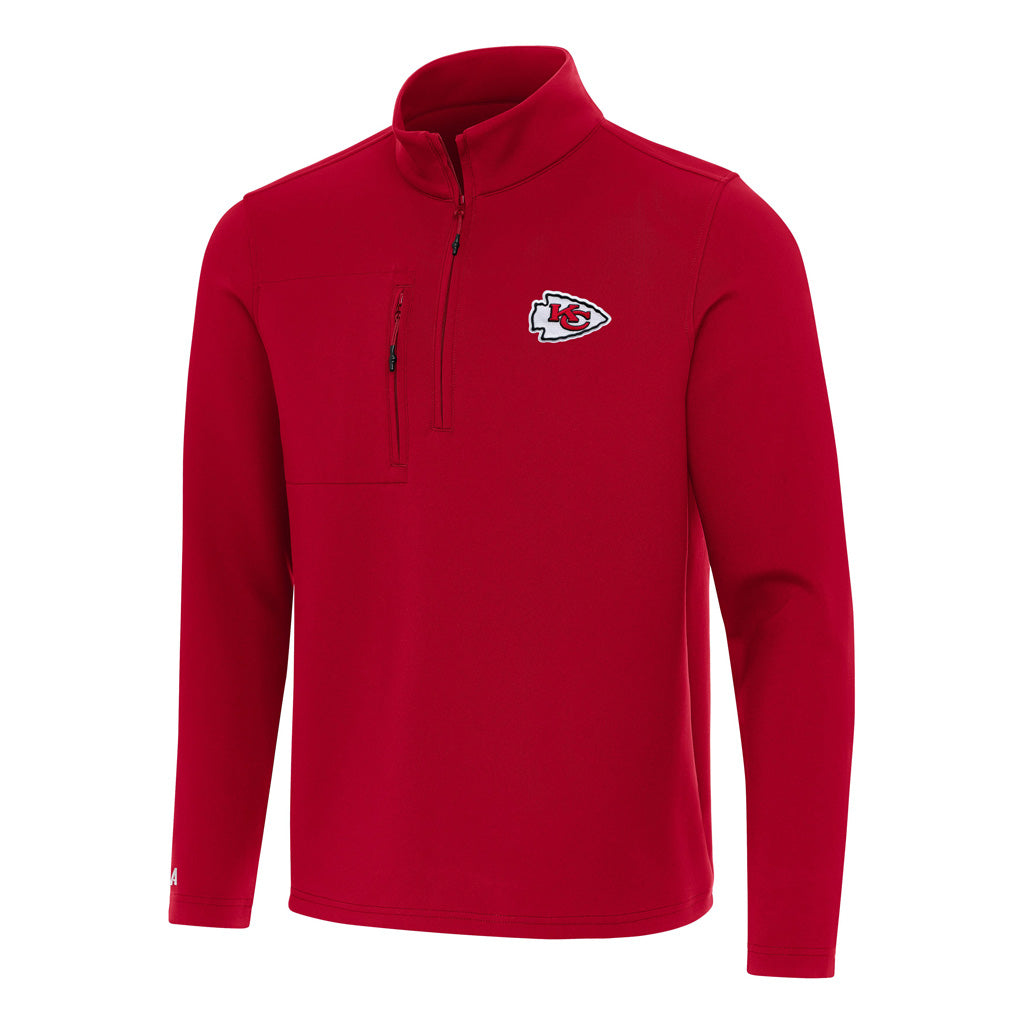 NFL Kansas City Chiefs Antigua Insider 1/4 Zip Pullover Jacket - Red