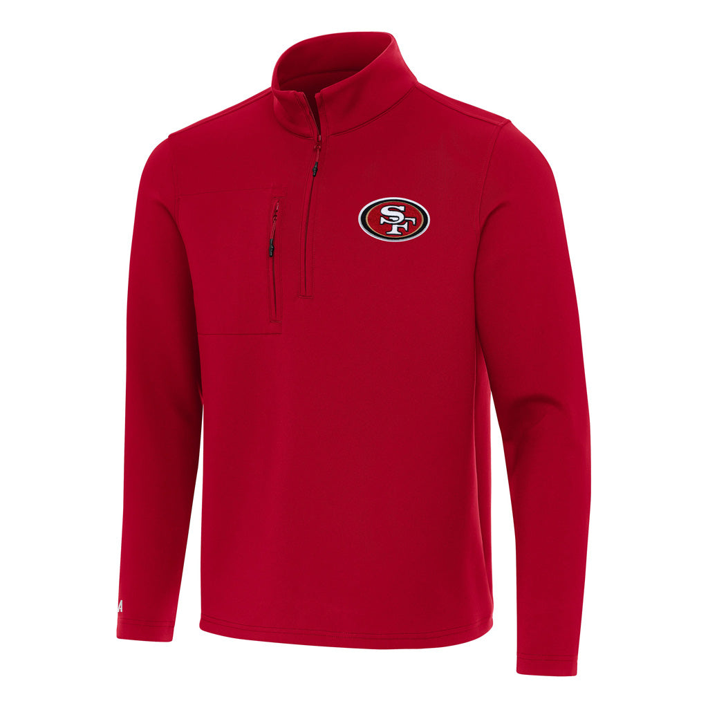 NFL San Francisco 49ers Antigua Insider 1/4 Zip Pullover Jacket - Red