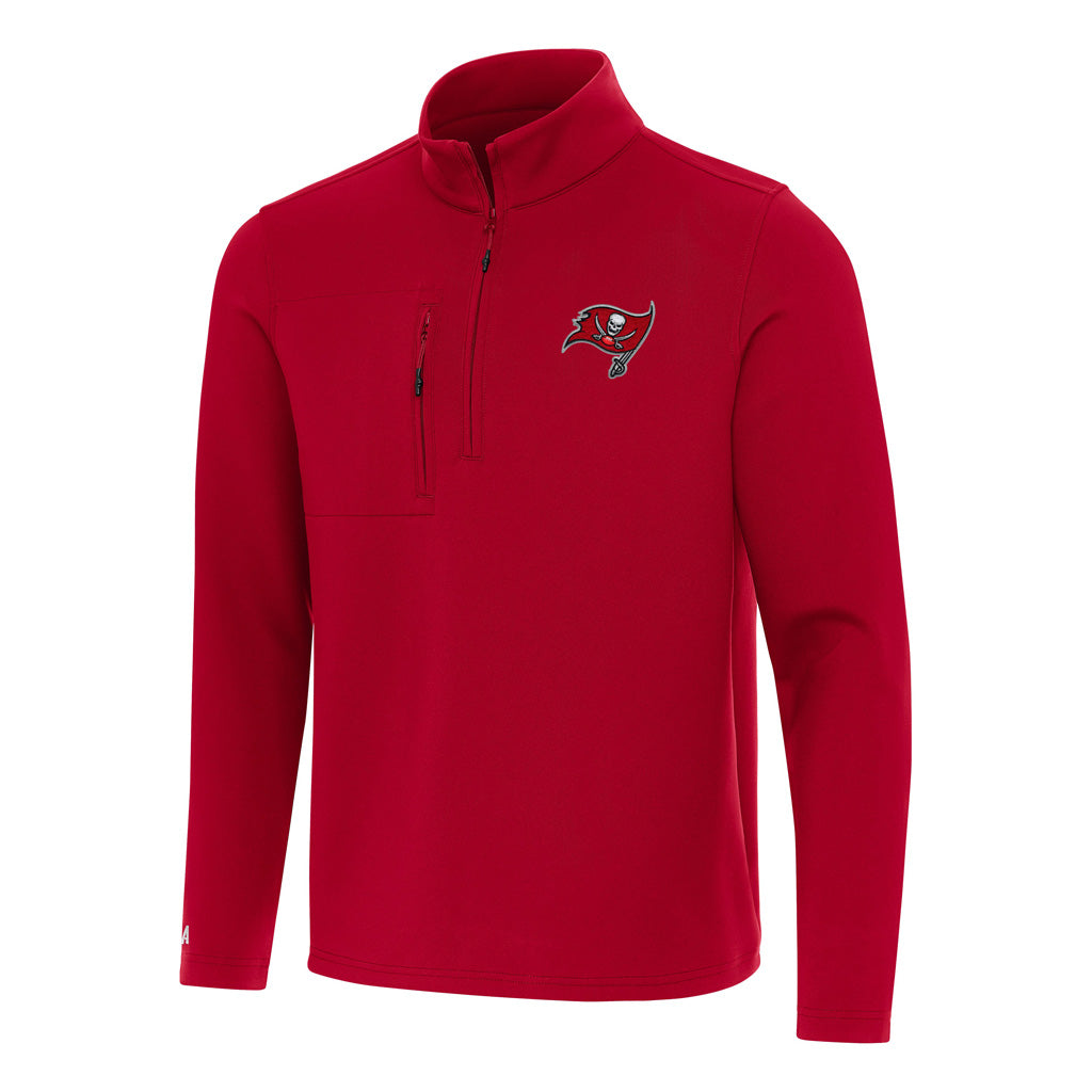 NFL Tampa Bay Buccaneers Antigua Insider 1/4 Zip Pullover Jacket - Red